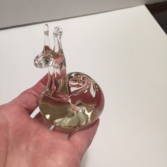 Clear Art Glass Snail Figurine Paperweight - Picture 10 of 16